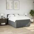 cadre de lit avec matelas Gris foncé 140x190cm Tissu