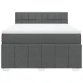 cadre de lit avec matelas Gris foncé 140x190cm Tissu