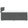 cadre de lit avec matelas Gris foncé 140x190cm Tissu