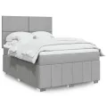 cadre de lit avec matelas Gris clair 140x200cm Tissu