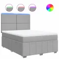 cadre de lit avec matelas Gris clair 140x200cm Tissu