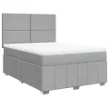cadre de lit avec matelas Gris clair 140x200cm Tissu