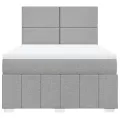 cadre de lit avec matelas Gris clair 140x200cm Tissu