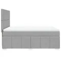 cadre de lit avec matelas Gris clair 140x200cm Tissu