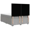 cadre de lit avec matelas Gris clair 140x200cm Tissu