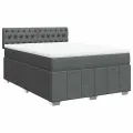 cadre de lit avec matelas Gris foncé 140x190cm Tissu