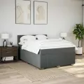 cadre de lit avec matelas Gris foncé 140x190cm Tissu