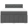 cadre de lit avec matelas Gris foncé 140x190cm Tissu
