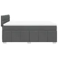cadre de lit avec matelas Gris foncé 140x190cm Tissu