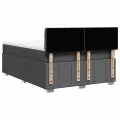 cadre de lit avec matelas Gris foncé 140x190cm Tissu