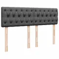 cadre de lit avec matelas Gris foncé 140x190cm Tissu
