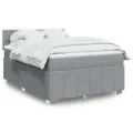 cadre de lit avec matelas Gris clair 140x200cm Tissu