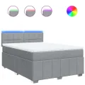 cadre de lit avec matelas Gris clair 140x200cm Tissu