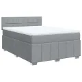 cadre de lit avec matelas Gris clair 140x200cm Tissu