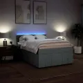 cadre de lit avec matelas Gris clair 140x200cm Tissu