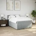 cadre de lit avec matelas Gris clair 140x200cm Tissu
