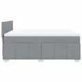 cadre de lit avec matelas Gris clair 140x200cm Tissu