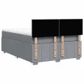 cadre de lit avec matelas Gris clair 140x200cm Tissu