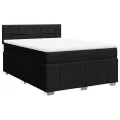 cadre de lit avec matelas Noir 140x200 cm Tissu