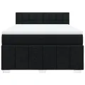 cadre de lit avec matelas Noir 140x200 cm Tissu