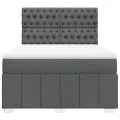 cadre de lit avec matelas Gris foncé 140x190cm Tissu