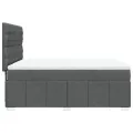 cadre de lit avec matelas Gris foncé 140x190cm Tissu