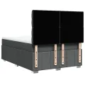 cadre de lit avec matelas Gris foncé 140x190cm Tissu