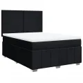 cadre de lit avec matelas Noir 140x200 cm Tissu