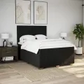 cadre de lit avec matelas Noir 140x200 cm Tissu