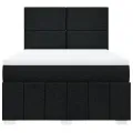 cadre de lit avec matelas Noir 140x200 cm Tissu