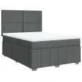 cadre de lit avec matelas Gris foncé 140x200cm Tissu