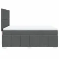 cadre de lit avec matelas Gris foncé 140x200cm Tissu