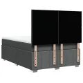 cadre de lit avec matelas Gris foncé 140x200cm Tissu