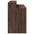 Bureau et lumières LED chêne marron bois d'ingénierie