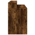 Bureau et lumières LED chêne fumé 120x55x91cm bois d'ingénierie