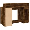 Bureau et lumières LED chêne fumé 120x55x91cm bois d'ingénierie