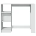 Table de bar et étagère blanc 124x46x103,5 cm bois d'ingénierie