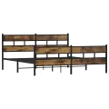 Cadre de lit en métal sans matelas chêne fumé 180x200 cm