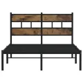 Cadre de lit en métal sans matelas chêne fumé 120x190 cm