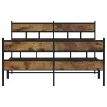 Cadre de lit en métal sans matelas chêne fumé 140x190 cm