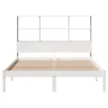 Lit bibliothèque sans matelas blanc 140x200 cm bois pin massif