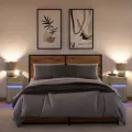 Armoires de chevet et lumières LED 2 pcs chêne sonoma