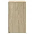 Armoires de chevet et lumières LED 2 pcs chêne sonoma