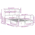 Lit bibliothèque sans matelas 150x200 cm bois massif de pin