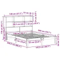 Lit bibliothèque sans matelas blanc 140x200 cm bois pin massif