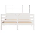 Lit bibliothèque sans matelas blanc 140x200 cm bois pin massif