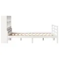 Lit bibliothèque sans matelas blanc 140x200 cm bois pin massif