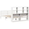 Lit bibliothèque sans matelas blanc 140x200 cm bois pin massif