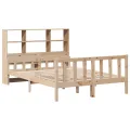 Lit bibliothèque sans matelas 160x200 cm bois massif de pin