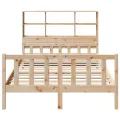 Lit bibliothèque sans matelas 160x200 cm bois massif de pin